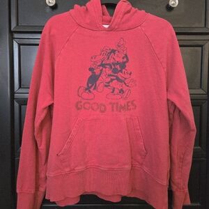 DisneyParks Mickey and Friends Distressed Hooded Sweatshirt Adults Size Medium
